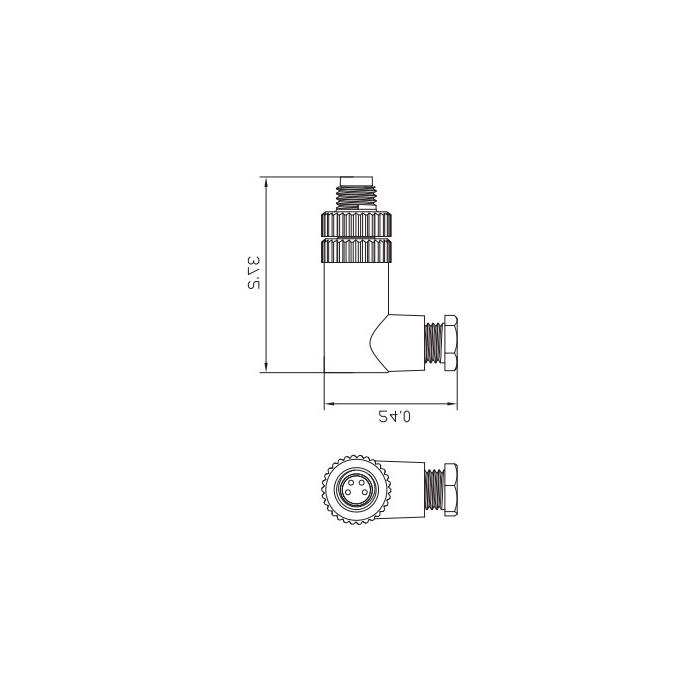 M8 4Pin, male 90°, screw connection, 63F123